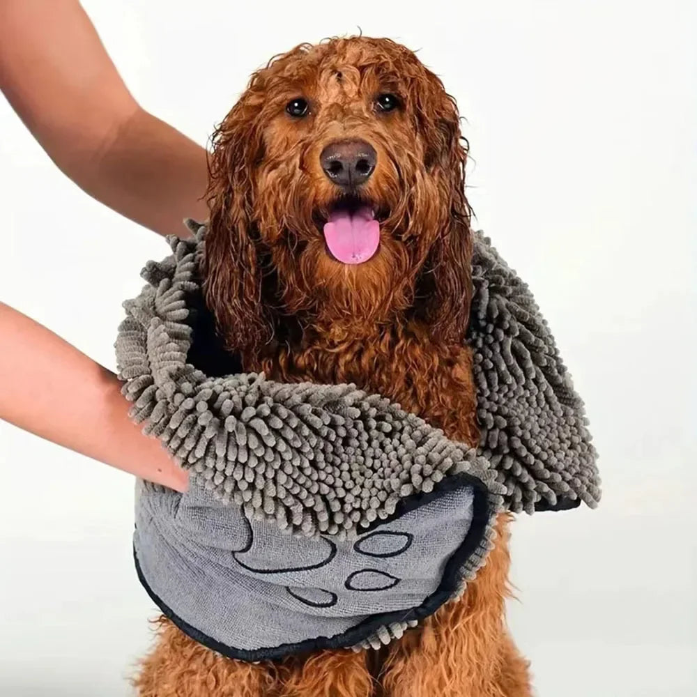 PawCraft Microfiber Pet Drying Towel with Hand Pockets